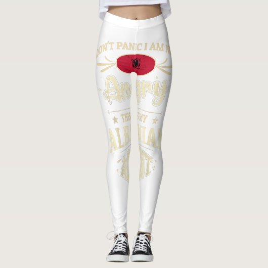 アルバニア国旗の土産アルバニア人男性&女性T レギンス (正面)