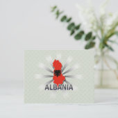 アルバニア国旗の地図2.0 ポストカード (スタンド正面)