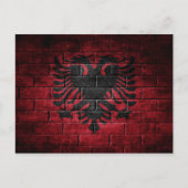 アルバニア国旗の壁 ポストカード (正面)