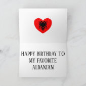 アルバニア国旗の愛国的誕生日 カード (内部)