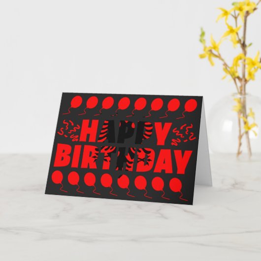 アルバニア国旗の愛国的誕生日 カード (黄色い花)