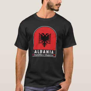 アルバニア国旗の紋動揺して章 Tシャツ