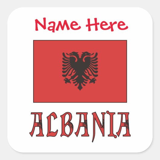 アルバニア国旗の赤（個人設定） スクエアシール (正面)