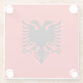 アルバニア国旗を持つガラスコースター ガラスコースター (裏面)