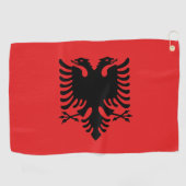 アルバニア国旗を持つゴルフタオル ゴルフタオル (横)