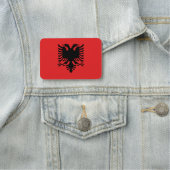 アルバニア国旗を持つ愛国的な名前タグ 名札 (インサイチュ)