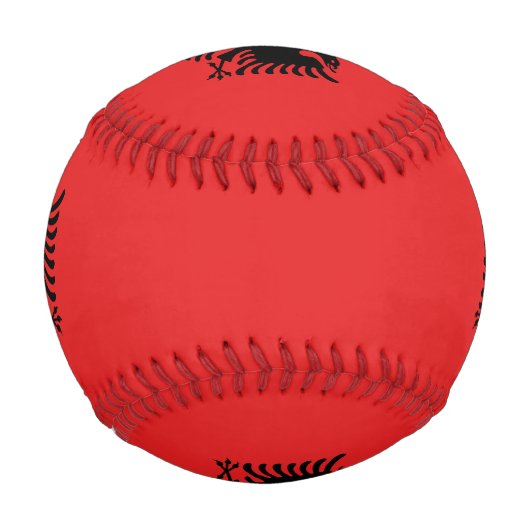 アルバニア国旗を持つ愛国野球 野球ボール (裏面)