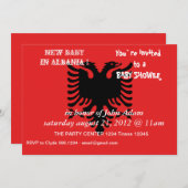 アルバニア国旗を持つ赤ちゃんシャワー招待状 招待状 (正面/裏面)