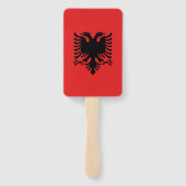 アルバニア国旗を掲げたハンドファンのセット ハンドファン (裏面)