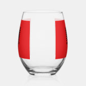 アルバニア国旗を掲げたワイングラス ステムなしワイングラス (右)