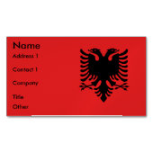 アルバニア国旗を掲げた名刺マグネット マグネット名刺 (正面)