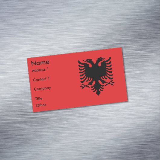 アルバニア国旗を掲げた名刺マグネット マグネット名刺 (インサイチュ)