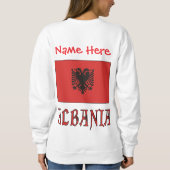 アルバニア国旗パーソナライズされた赤い女性 スウェットシャツ (裏面)