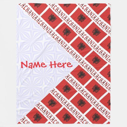 アルバニア国旗ラージパーソナライズされたル フリースブランケット (正面)