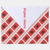 アルバニア国旗ラージパーソナライズされたル フリースブランケット (正面(横))