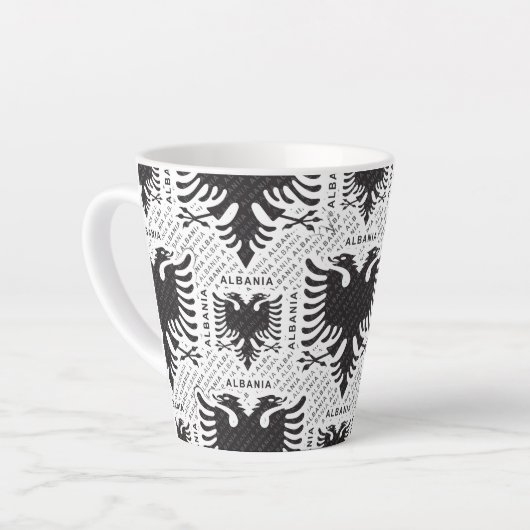アルバニア国旗3 カフェラテマグ (左アングル)