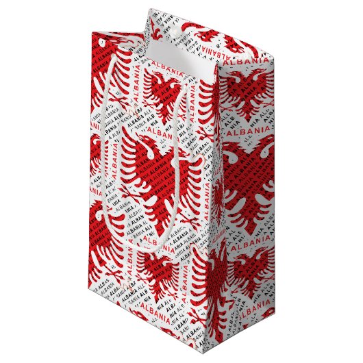 アルバニア国旗4 スモールペーパーバッグ (正面アングル)