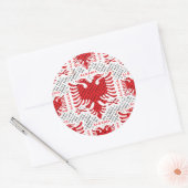 アルバニア国旗4 ラウンドシール (封筒)