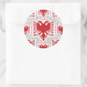 アルバニア国旗4 ラウンドシール (バッグ)