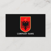 アルバニア国旗、アルバニアの紋章 名刺 (正面)