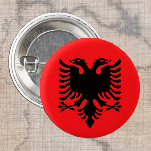 アルバニア国旗&アルバニアファッション愛国者/スポーツ 缶バッジ