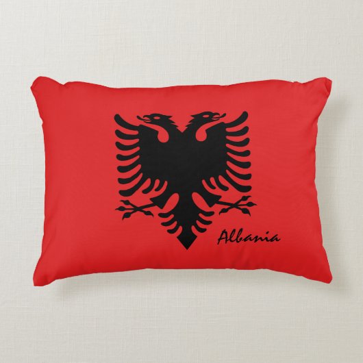 アルバニア国旗&アルバニアファッション、休日/スポーツ アクセントクッション (正面)