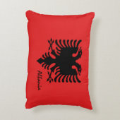 アルバニア国旗&アルバニアファッション、休日/スポーツ アクセントクッション (裏面(縦))