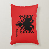 アルバニア国旗&アルバニアファッション、休日/スポーツ アクセントクッション (正面(垂直))