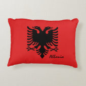 アルバニア国旗&アルバニアファッション、休日/スポーツ アクセントクッション (裏面)