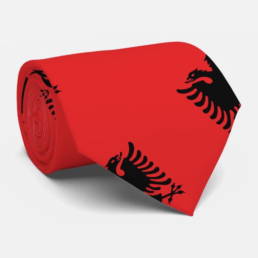 アルバニア国旗&アルバニア旅行、休日/スポーツファン ネクタイ (ロール)