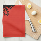 アルバニア国旗 キッチンタオル (四つ折り)