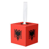 アルバニア国旗 キューブオーナメント (正面アングル)