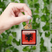 アルバニア国旗 キーホルダー (手)