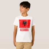 アルバニア国旗"グランジルック Tシャツ (正面フル)