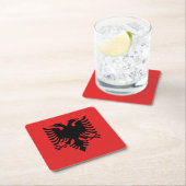 アルバニア国旗 スクエアペーパーコースター (インサイチュ)