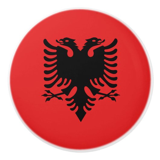アルバニア国旗 セラミックノブ (正面)