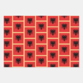 アルバニア国旗、ハート&アルバニアファッション/ギフトセット ラッピングペーパーシート (正面3)