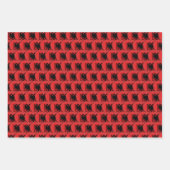 アルバニア国旗、ハート&アルバニアファッション/ギフトセット ラッピングペーパーシート (正面2)