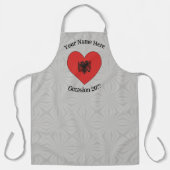 アルバニア国旗 ハート カスタマイズ エプロン (正面)