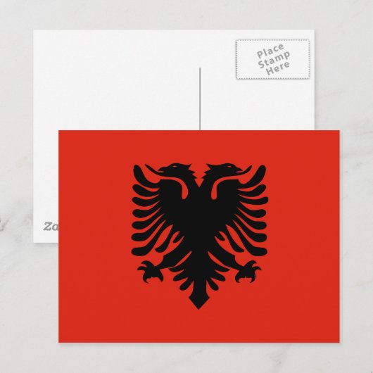 アルバニア国旗 ポストカード (正面/裏面)
