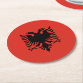 アルバニア国旗 ラウンドペーパーコースター (アングル)