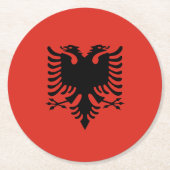 アルバニア国旗 ラウンドペーパーコースター (正面)