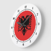 アルバニア国旗 ラージ壁時計 (傾斜)