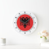 アルバニア国旗 ラージ壁時計 (ホーム)