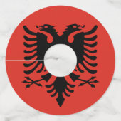 アルバニア国旗 ワイングラスタグ (正面)