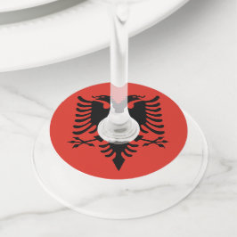 アルバニア国旗 ワイングラスタグ