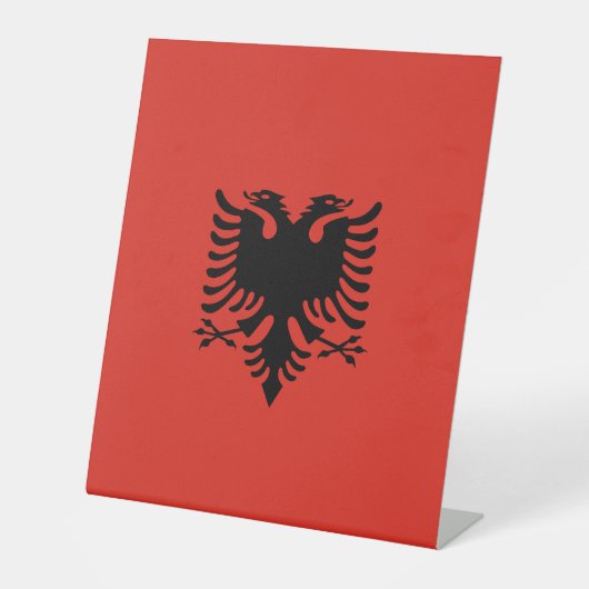 アルバニア国旗 台座サイン (正面)