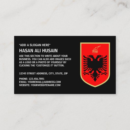 アルバニア国旗 名刺 (裏面)