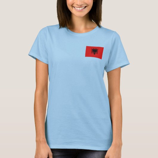アルバニア国旗+地図Tシャツ Tシャツ (正面)