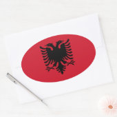 アルバニア国旗 楕円形シール (封筒)